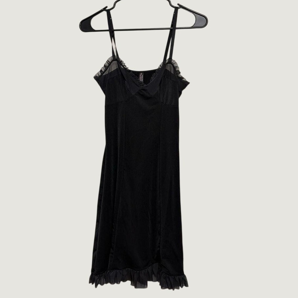 Victoria's Secret Sexy Little Things Large Ruffle Slip Dress Black Y2K 2006